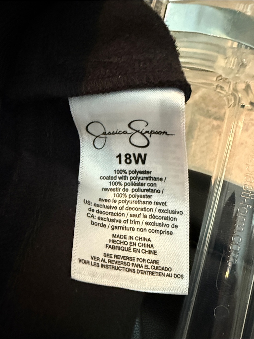 Jessica Simpson Black Faux Leather Flare Jeans - Women NWT size 18W - Picture 6 of 8
